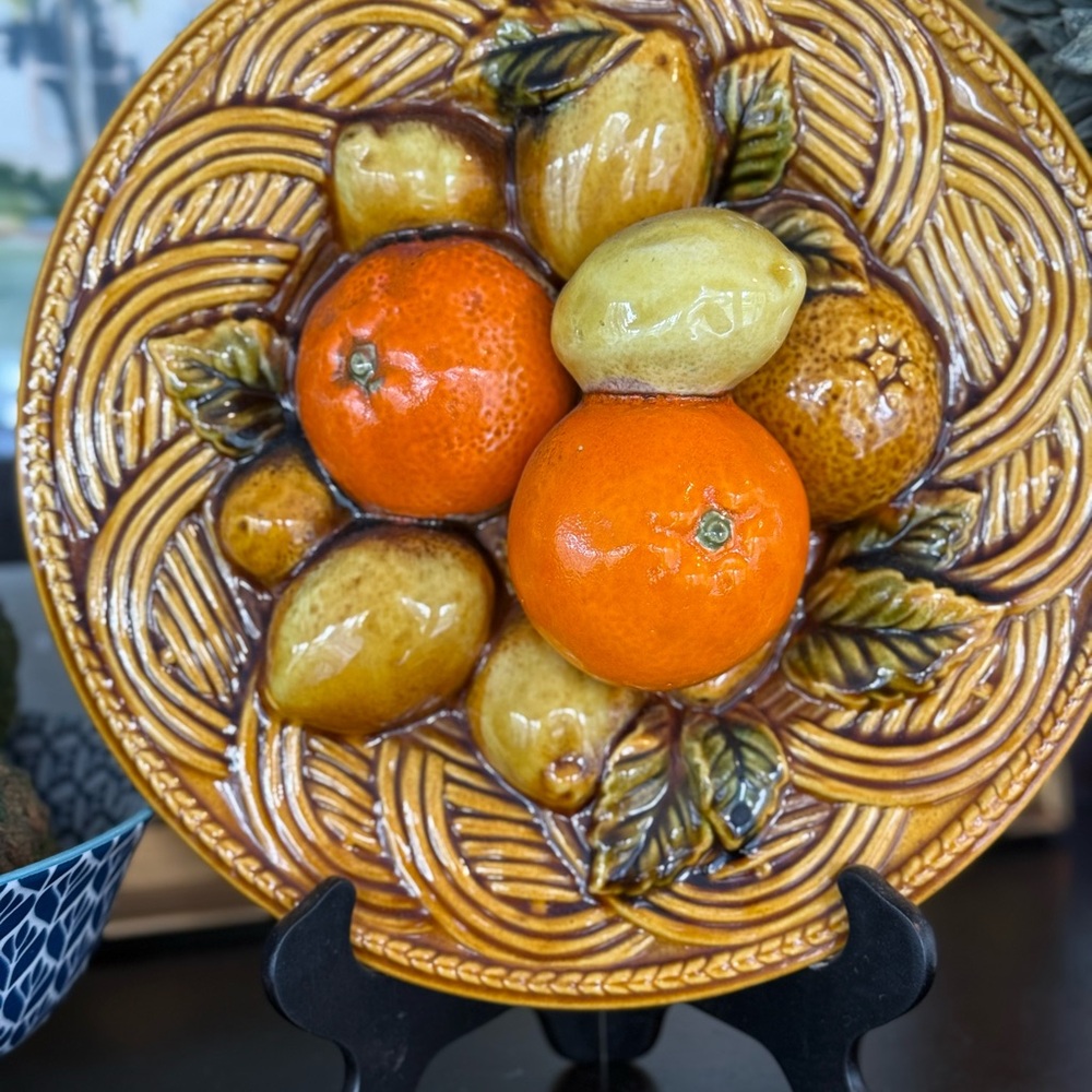 Vintage Fruit 3D Decorative Plate / From 1960’s / Rare Find!